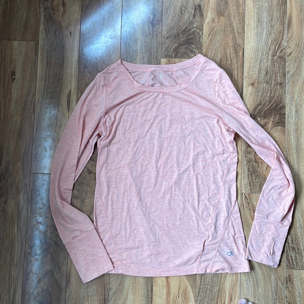 Gap active long sleeve shirt, light orange (creamsicle). Worn once.